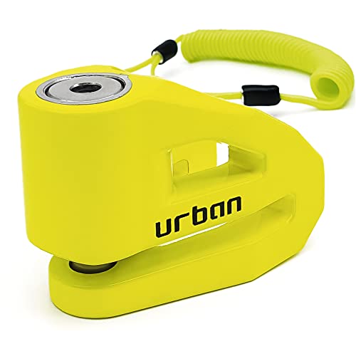 URBAN UR208Y Candado Antirrobo Moto Disco ø10 fabricado en Europa, Amarillo, 10 mm