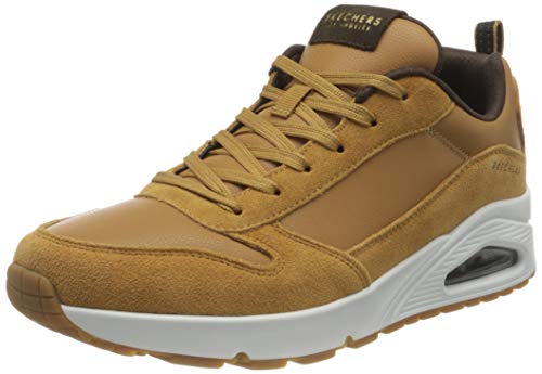 Skechers UNO STACRE, Zapatillas para Hombre, Whiskey Leather/Pu/Trim, 45 EU