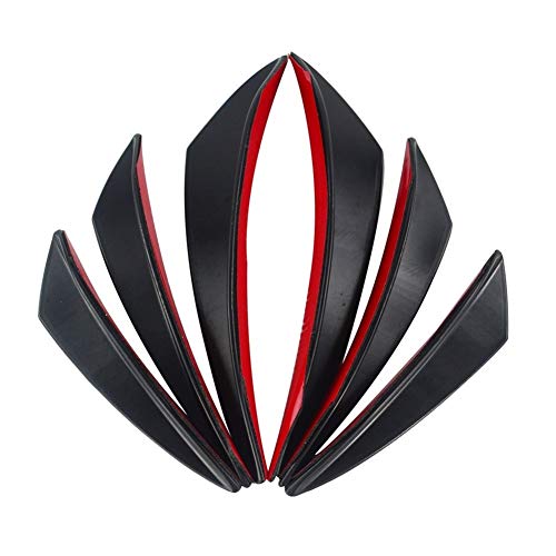 SHENYI 6 unids Universal Fibra de Carbono Frontal Parachoques de parachoque Aleta de Caucho Spiller Spoiler Canard Valence Sticker Coche Estilo Accesorios