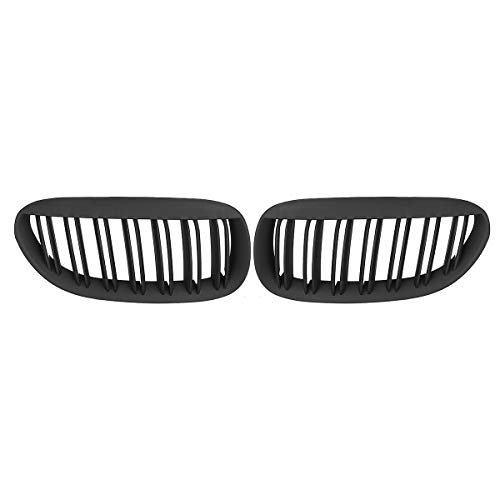 Forspero Mate Negro Doble Slat Delantero Grill Grille Riñón para BMW Serie 6 E63 E64 Roadster 2004-2010