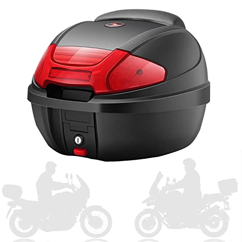 Baul Moto Motocicleta Topcase para Cascos Caja De Moto Maletero para Baúl De Moto 30L - 41 * 40 * 31cm Universal/Impermeable (Color : B)