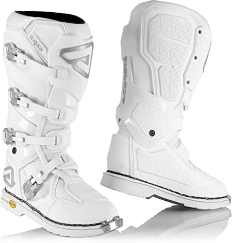 ACERBIS 0024289.030.042 Botas de Motocross X-Rock mm, Color Blanco, Talla 42