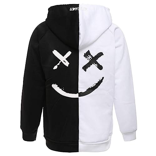 XIAOYAO Hombre Sudadera con Capucha Techwear Hip Hop Manga Larga Hoodie Entrenamiento Casual