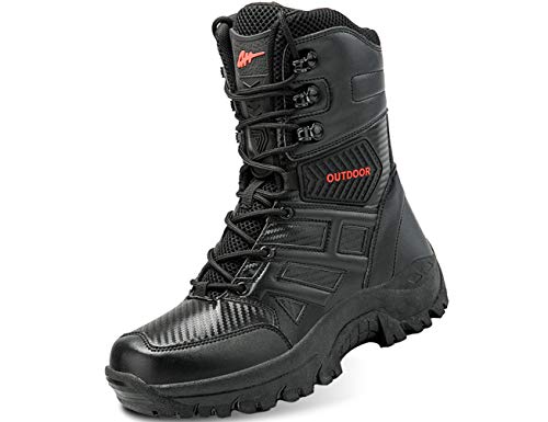 IYVW 5.AA L203 Botas Militares Altas Botas Combate Desierto Senderismo Aire Libre Zapatos Selva Botas Ligeras Seguridad Patrulla Policía Ejército Zapatos Tácticos Trabajo Negro 41 EU