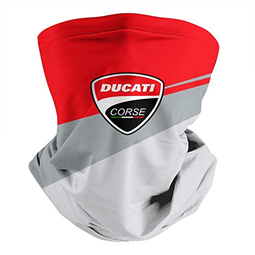 Ducati Corse Negro Calentador de Cuello Microfibra,Cuello Pañuelo Viento Polvo Prueba,Polainas de Cuello Elástico,Hombre Mujer Pañuelo de Cabeza,Bufanda Facial Unisex