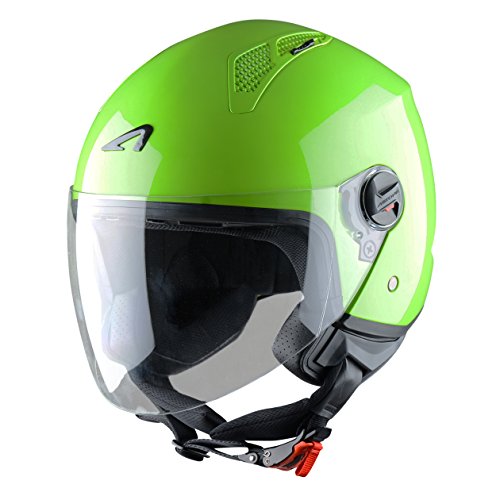 Astone Helmets Mini Jet Army Casco Jet, color Verde Manzana, talla XS