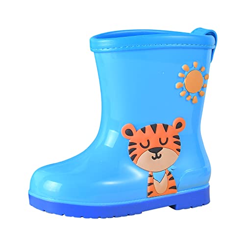 Botas de goma 26 Botas de lluvia clásicas de PVC de goma impermeables Botas de lluvia para bebé Zapatos de dibujos animados Botas de nieve 37 niños, Zzz2 Azul claro, 32 EU