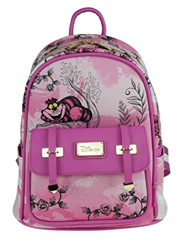 Alicia en el país de las maravillas - Mini mochila de cuero vegano de Cheshire Cat de 11 pulgadas - A21819