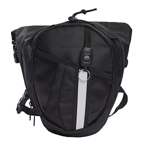 QIYUANT Bolsa para Pierna Moto, Bolsas Pernera Motoristas, Riñonera Muslo Mochila Pierna Multifuncion Viaje Camping Ciclismo Senderismo Deportes Tácticos Negro