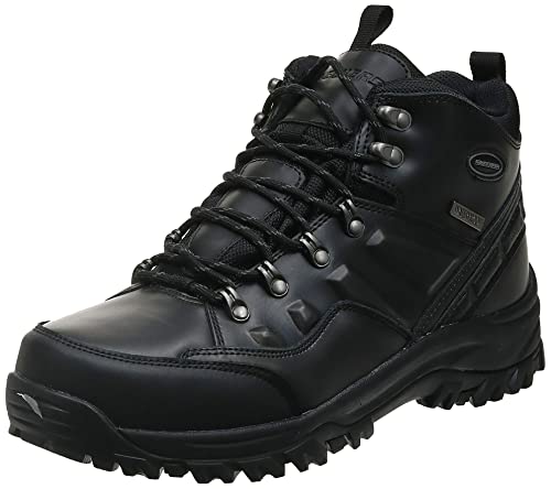 Skechers RELMENT TRAVEN, Botas de senderismo para Hombre, Black Leather, 42 EU