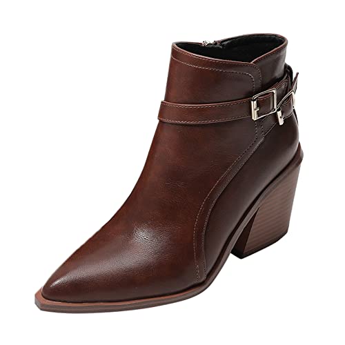 Dasongff Botas indias con flecos para mujer botas cortas romanas para mujer con tacones cuadradosS botas motorista botas equitación marrón botas de invierno baratas botas baratas, café, 38 EU