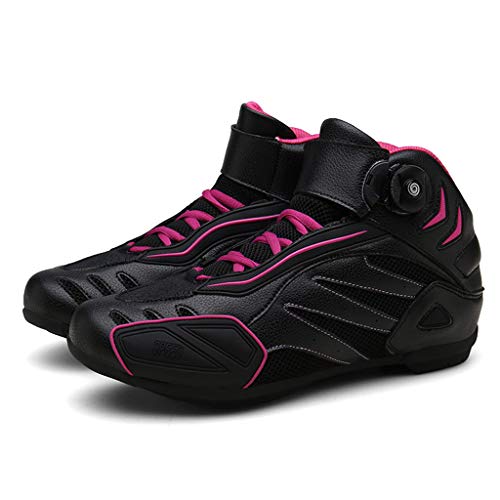 GYPING Botas Cortas de Moto Primavera Verano Hombres Mujeres Caballeros Zapatos Botines Protectores conducción Coches Carreras de Carretera Off-Road Urbano al Aire Libre,Purple-38/UK 5.5