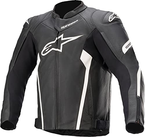 Alpinestars Faster V2-Chaqueta de Piel, Color, Blanco/Negro, 48 para Hombre