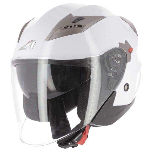 Astone Helmets - DJ9 monocolor- Casque jet - casque de moto jet - casque jet homologué - casque de moto en polycarbonate - gloss white S