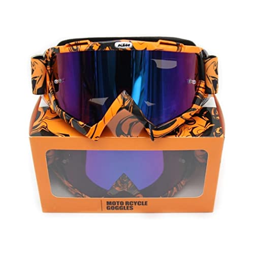 Gafas de Motocross Pitbike Esqui Snowboard Enduro Trial (Azul)