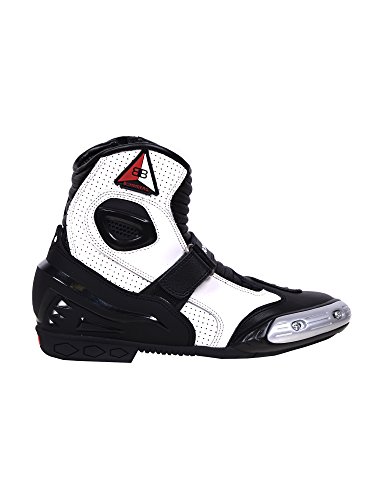 Bohmberg Botas de moto para hombre AUDAX, botas moteras, botas deportivas para moto fabricadas en piel, hidrófugas con protectores reforzados protectores - 44