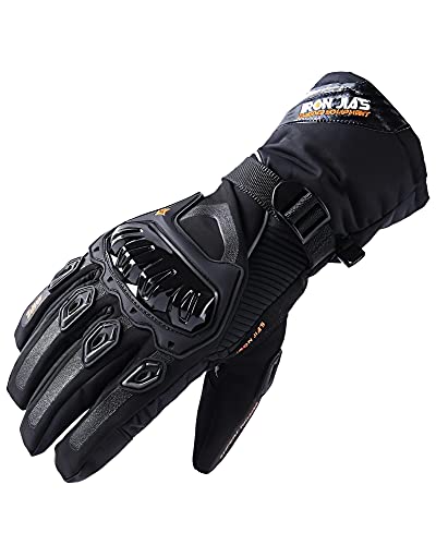 Guantes de Motos Invierno cálido Impermeable Guantes de protección a Prueba de Viento Guantes Luvas Modelos de actualización (Puede Pantalla táctil)