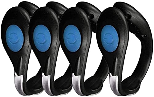 JJJ LED de Zapatos LED Luces de Clip de Seguridad Noche de Seguridad Reflectante Equipo for Correr for Corredores Joggers Bikers Walkers Azul 4pcs (Color : Blue)