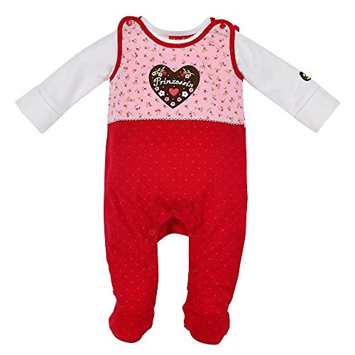 BONDI Body para niña con camiseta de manga larga (2 piezas), rojo, 2 mes