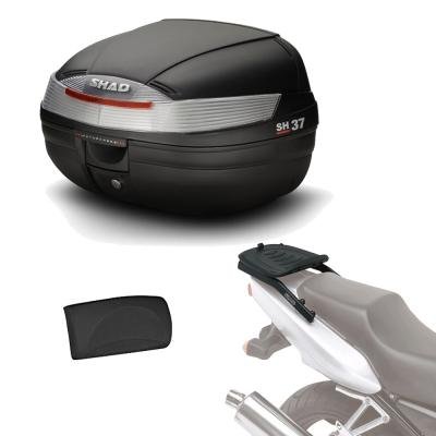 Sh37rehe215 - Kit fijacion y Maleta baul Trasero + Respaldo Pasajero Regalo sh37 Compatible con Suzuki Burgman 150 2002-2006 Suzuki Burgman 125 / uh 125 2002-2006 Suzuki Burgman 125 2002-2016