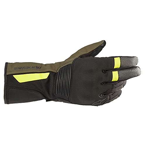 Alpinestars Denali Aerogel Drystar Guante de Motocicleta (Black/Green/Yellow,S)