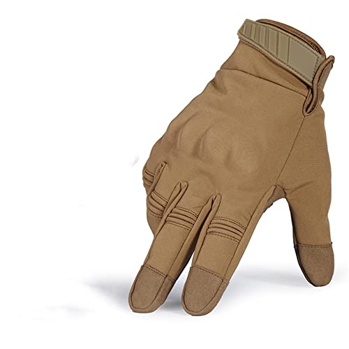 ZLKZZQ Guantes de Motocicleta con Pantalla táctil Moto Motocross Invierno Térmico Antideslizante Motociclista Montar Biker Equipo de protección a Prueba de Viento Hombres Mujeres -A24 Brown-3-S