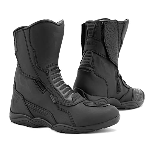 REBELHORN Scout Botas de Moto Membrana Hipora Protector de Tobillo y Talón Inserto Antibacteriano Elementos Reflectantes