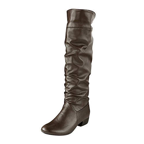 Botas Nieve Altas Mujer - Botas De Ante Casual Fashion Botas Punta hasta La Rodilla Invierno CáLidas Botas Planas Antideslizantes Zapatos Mujer Confort