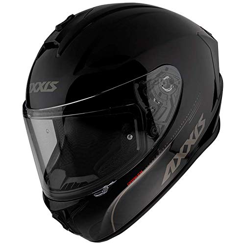 AXXIS Casco Moto Integral FF112 DRAKEN SOLID V.2 A11 Negro Brillo Talla M (57-58 cms) Homologado