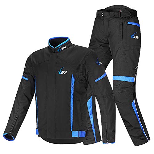 Conjunto de Chaqueta de Moto Chaqueta Moto con Dispositivo protección y Forro térmico Interno Chaleco térmico de Manga extraíble con certificación CE Carreras de 4 Estaciones D,XL