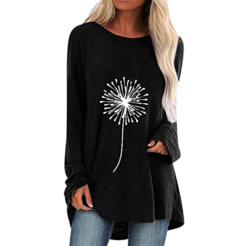 riou Blusa Mujer Otoño Elegante 2023 Baratas Impresión Blusa Moda Casual Cuello en V Basica Camiseta Chicas Adolescentes Suave y Confortable Jersey Tops Regalo