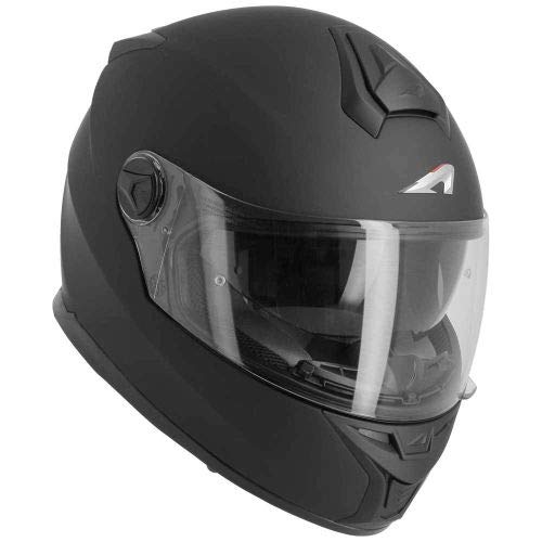 Astone Helmets - Casque de moto GT800 évo Solid - Casque intégral mixte homologué - Casque de moto intégral en polycarbonate - Black Matt XS