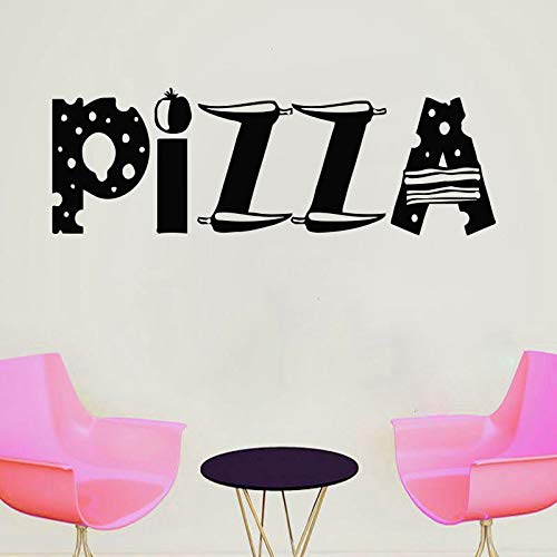 Calcomanía de pared Pizza cita pizzería restaurante italiano comida cocina pegatinas restaurante pegatinas Mural DIY calcomanía de pared otro color 126x42cm