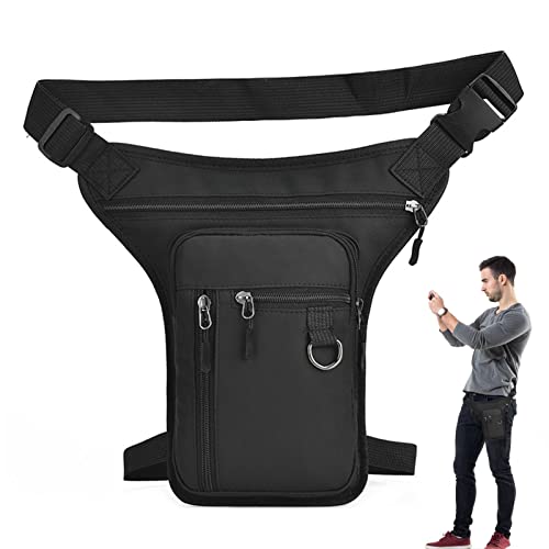 Rianpesn Bolsa de Pierna caída - Riñonera con múltiples Bolsillos en la Cintura para Ciclismo,Bolso de Hombro Tipo Bandolera para Montar en Motocicleta para Montar al Aire libreViajes Senderismo