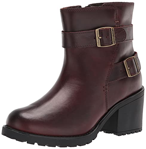 Harley-Davidson Botas de motocicleta Lalanne con doble correa para mujer, Marrón, 36 EU