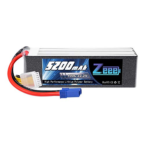 Zeee Lipo 6S Batería 22.2V 100C 5200mAh RC Batería con Enchufe EC5 para RC Car RC Truck RC Car Boat Helicopter Truck RC Truggy Hobby(1 Pack)