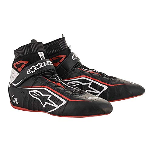 Alpinestars Tech 1-Z V2 Zapatillas de Conducción SFI - Modelo 2020 - Talla 9 - Negro/Blanco/Rojo (2715120-123-9)