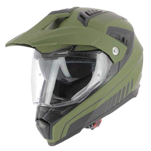 Astone Helmets - Casque de moto crossmax graphic Shaft - Casque intégral 3 en 1 - Casque moto homologué en polycarbonate - matt army M