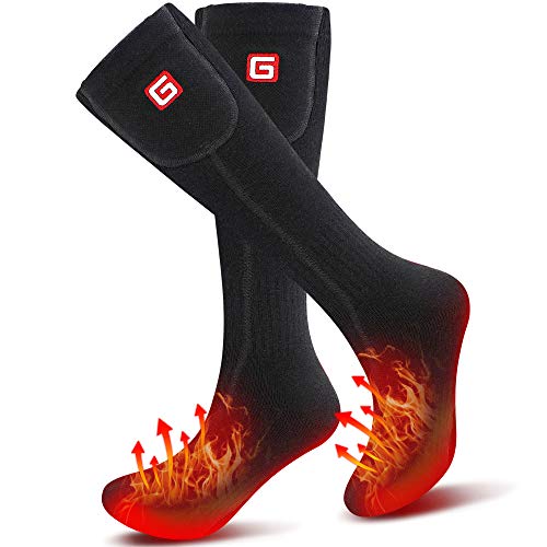 Svpro Calcetines calefactables Hombres Mujeres 4000mAh Calcetines eléctricos Recargables con batería 3 ajustes de Calor para Deportes de Invierno Esquí, Caza, Senderismo, equitación