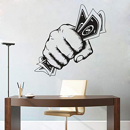 Money First Wall Art Decal Oficina Decoración creativa Power Hand Wall StickerPrimer diseño Wall Window Poster A6 42x42cm