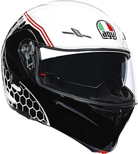 AGV Compact St Casco para Moto, Unisex Adulto, Detroit Blanco/Negro, XS