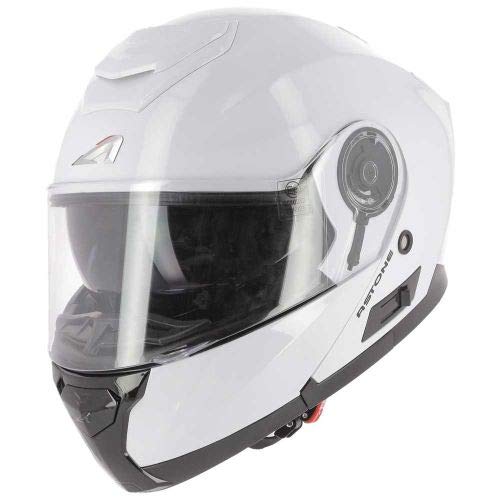 Astone Helmets - RT900 monocolor - Casque modulable - Casque de moto polyvalent - Casque modulable homologué - Casque de moto en polycarbonate - gloss white XS