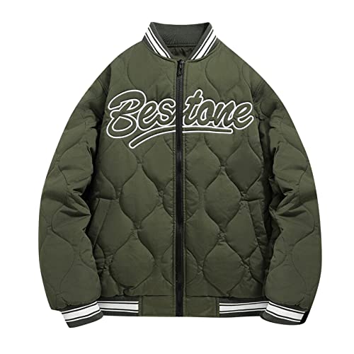 GETOUT Chaqueta Hombre Casual Invierno Chaqueta con Cremallera de Bolsillo Retro de Ocio de Moda de Primavera y otoño para Hombre Chaqueta Abrigo Chaqueta Encerada Hombre