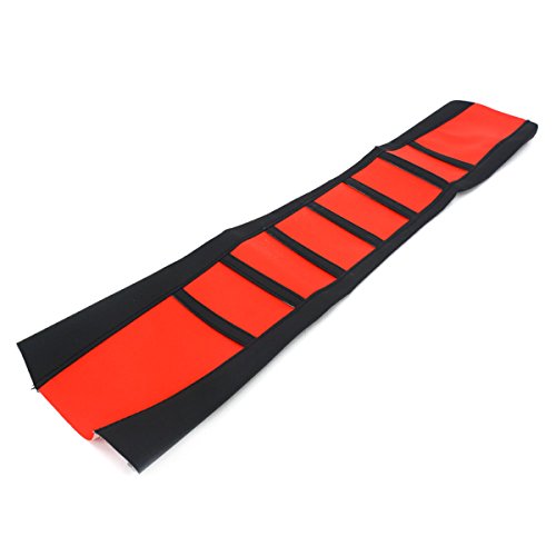 Alamor Universal Soft Gripper Funda De Asiento De Motocicleta Raya De Polvo Caucho Dirt Bike Enduro-Rojo