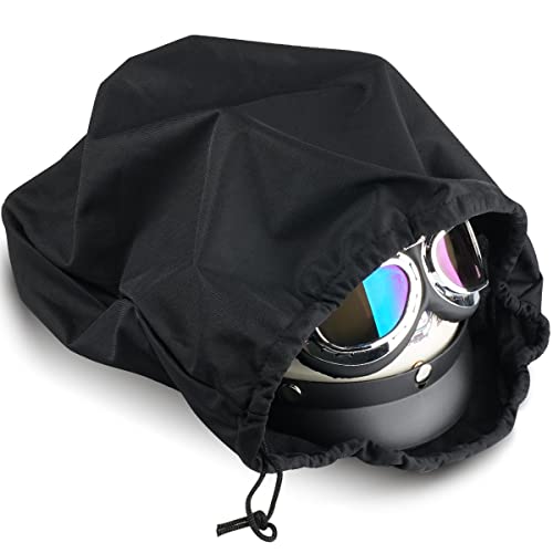 Universal Bolsa para Casco de Moto,Funda Impermeable Casco Moto,Ajustable Grande Mochila Casco Moto,Cordón de Ajuste Portátil Bolsa para Bicicleta Cascos de Bicicleta Esquí (Negro 47x42cm)