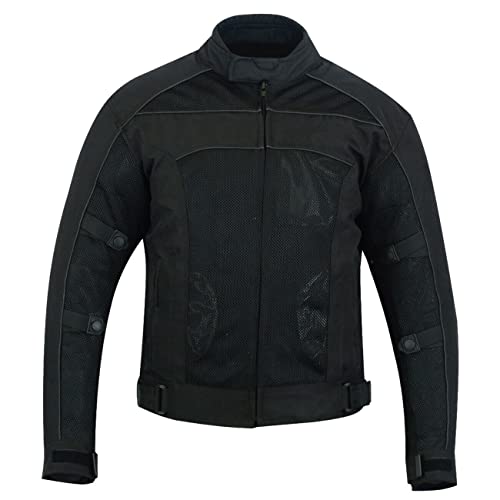 WMW WALI MOTO WEAR Chaqueta textil para hombre para moto, quad, chaqueta de verano con protectores, Negro , XXXL