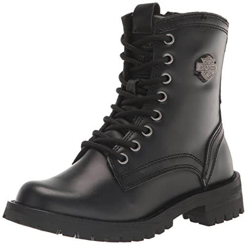 HARLEY-DAVIDSON FOOTWEAR Walsen - Bota de motocicleta con encaje de 5 pulgadas para mujer, Negro -, 40 EU