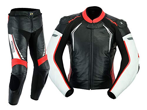 Mono de moto cuero 2 piezas Stoner rojo (XL (54))