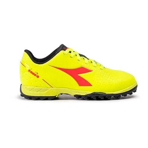 Diadora PICHICHI 5 TF, Bota fútbol césped Artificial para niño Amarillo/Rojo (Numeric_34)