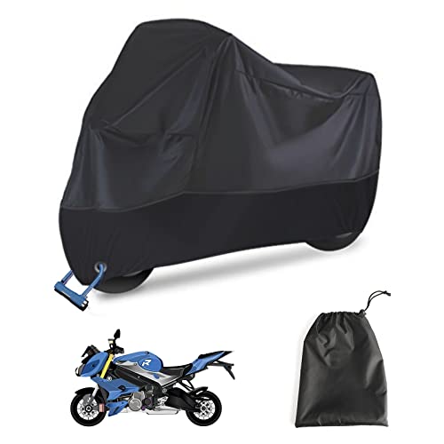 Funda para Moto, Funda Moto Impermeable, Cubierta de Motocicleta Protector UV Universal para Exteriores, 190T, Lona con Orificios de Bloqueo, Cubierta para Scooter de Motor, 265x105x125cm